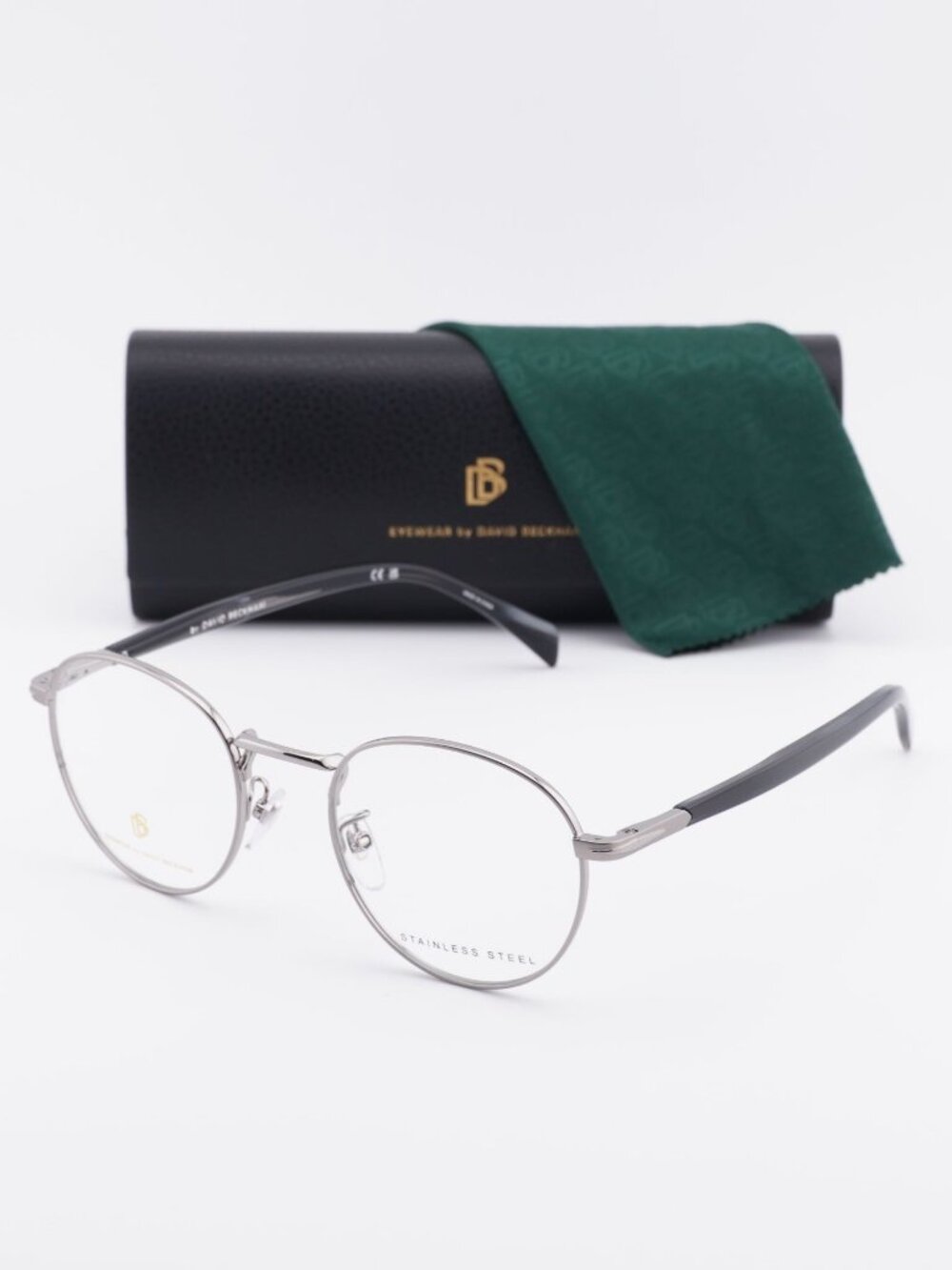 David Beckham DB1127 0POH 00 Round Eyeglasses 51mm - Ruthenium